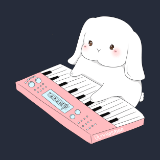 Pink Pianist Bunny  | Bunniesmee T-Shirt