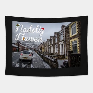 Nadolig Llawen - Snowy Street Tapestry