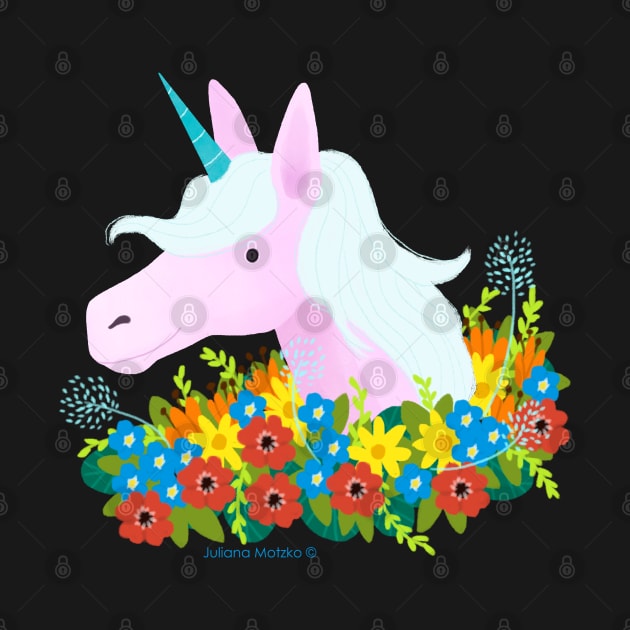 Unicorn and Flowers by julianamotzko