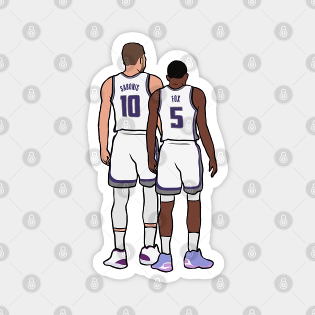 Domantas Sabonis and De'Aaron Fox Back-To Magnet by rattraptees