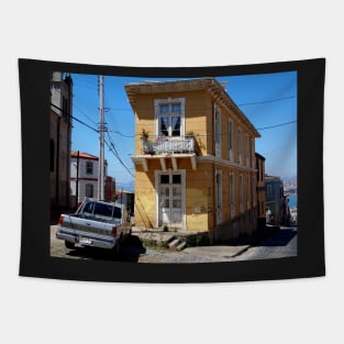 valparaiso corner house Tapestry