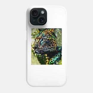 Majestic Digital Jaguar Cat Painting - Unleash Your Inner Wildness Phone Case