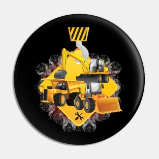 'Yellow Trucks and Diggers' Awesome Truck Gift Pin