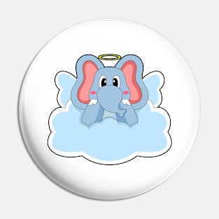 Elephant Angel Clouds Pin