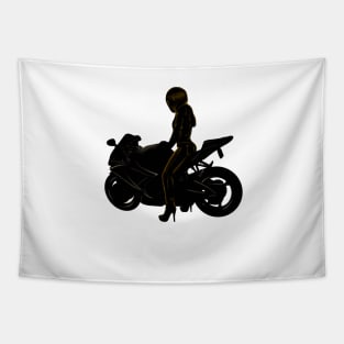 Motorradfahrerin Tapestry