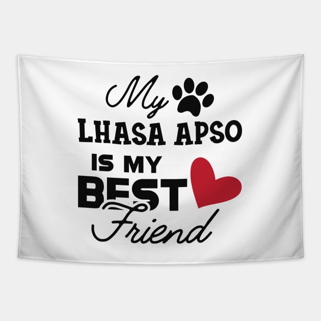 Lhasa Apso Dog - My Lhaso apso is my best friend Tapestry by KC Happy Shop