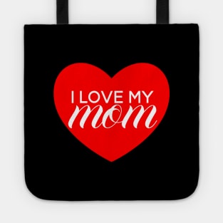 I Love My Mom - Red Heart Tote