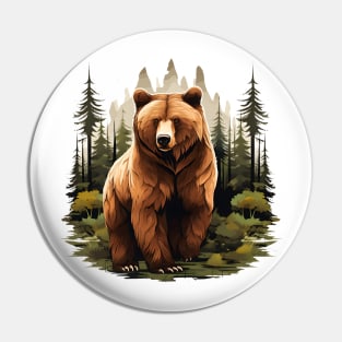 Brown Bear Forest Pin