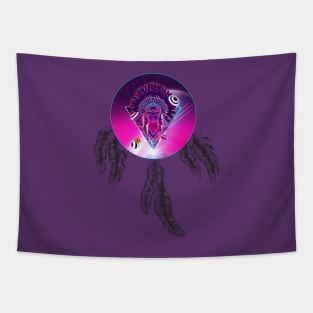 Futuristic indian in the dreamcatcher Tapestry