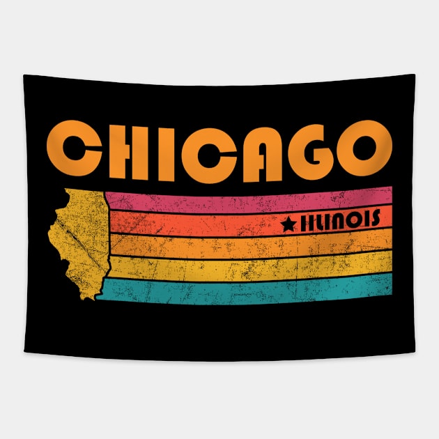 Chicago Illinois Vintage Distressed Souvenir Tapestry by NickDezArts