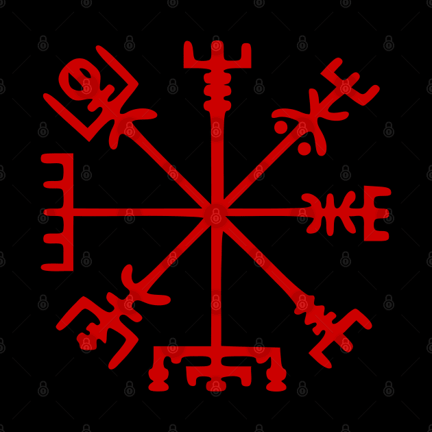 Blood Red Vegvísir [Viking Compass] by tinybiscuits