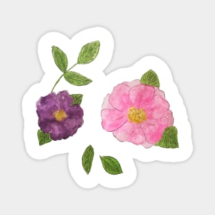 watercolour pink flowers watercolur pink flowers Magnet