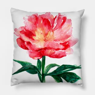 Loose Watercolor Peony Pillow