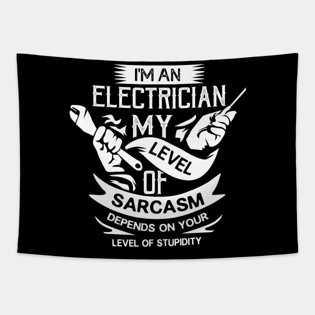 Funny Sarcastic Journeyman Electrician Wireman Linesman Gift Tapestry by Dolde08