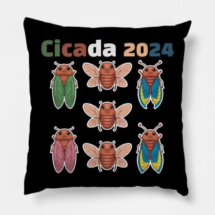 "Cicada 2024" Chronicles,  cartoon design, T-Shirt Pillow