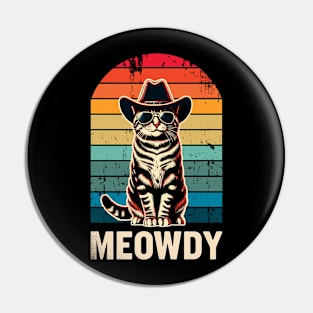 Cat Cowboy Cowgirl Country Western Meowdy Funny Cat Pin