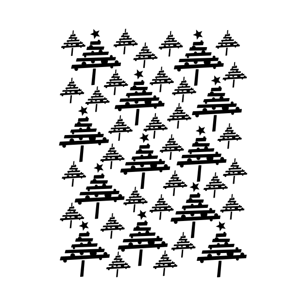 Black and White Christmas Tree Pattern by OneLook