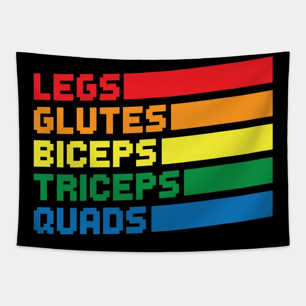 Legs Glutes Biceps Triceps Quads LGBTQ Tapestry by thingsandthings