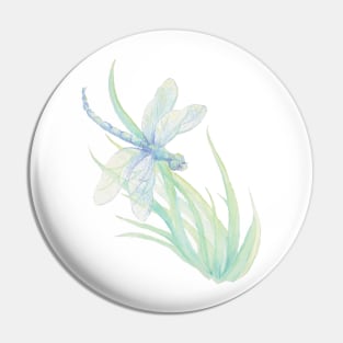 Watercolor Dragonfly Nature Art Pin