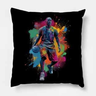 Basketball Player Illustration Pillow