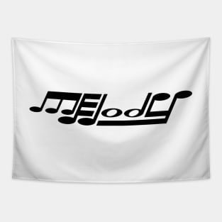 Melody Word Art Black Tapestry