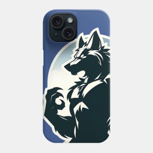 Simple Anthro Furry Werewolf Silhouette Phone Case