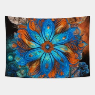 Oceanic Starburst Mandala Tapestry