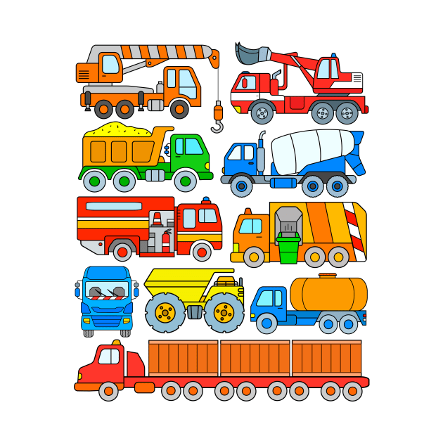 Trucks and Heavy Vehicles for Kids by samshirts