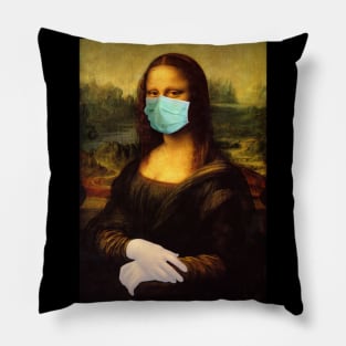 Covid Mona Lisa Pillow