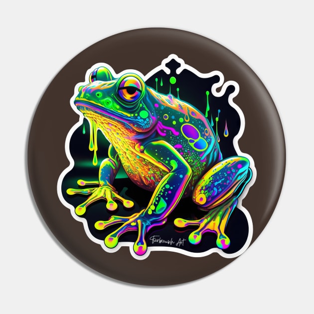 Melting Colorful Frog #5 Pin by Farbrausch Art