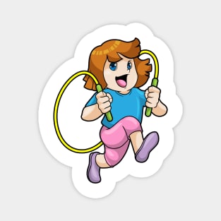 Girl at Fitness with Skipping rope Magnet