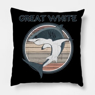 Great white Shark Vintage Logo Pillow