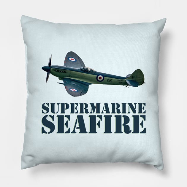 Supermarine Seafire Pillow by SteveHClark