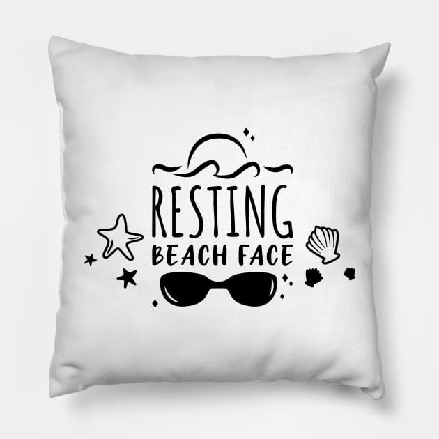 Resting Beach Face Pillow by notami