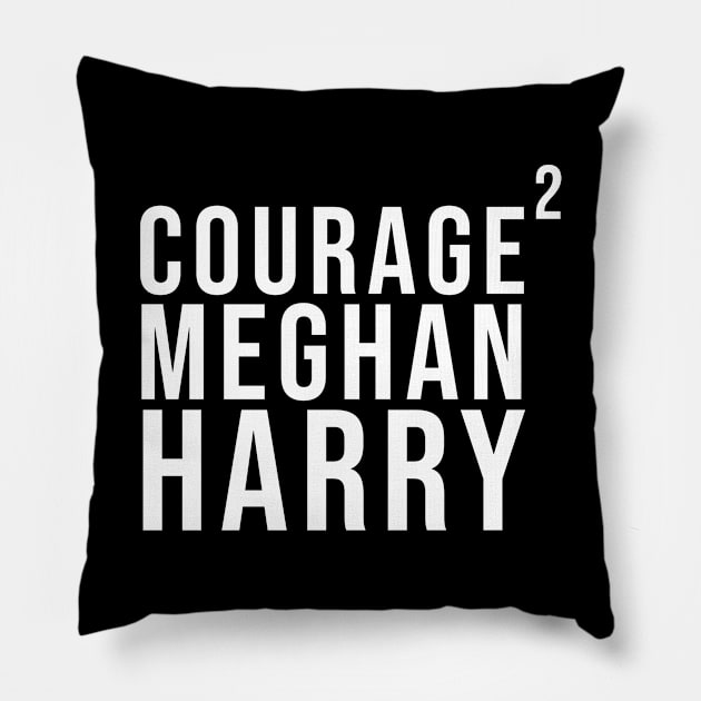 Meghan Markle Prince Harry Courage Squared Pillow by ZoesPrints