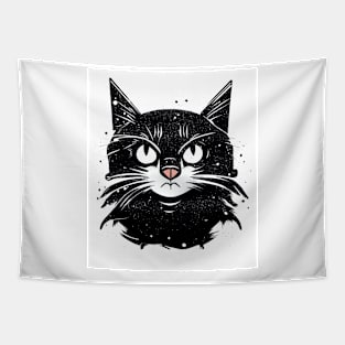 Angry Black Bomcat Tapestry