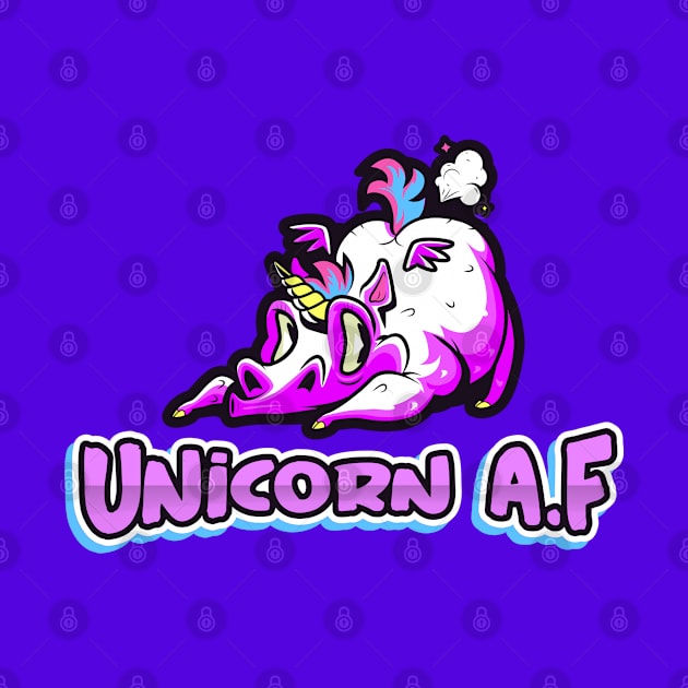 Unicorn AF, Funny Cute, Unicorn Gift, Unicorn Meme by Outrageous Tees