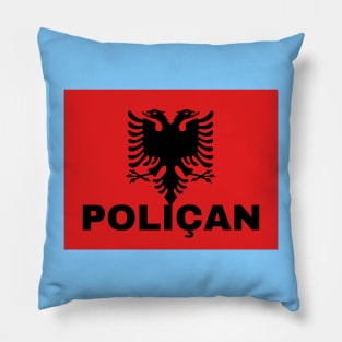 Poliçan City in Albanian Flag Pillow