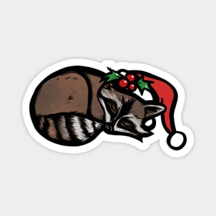 Cute Christmas Raccoon Magnet