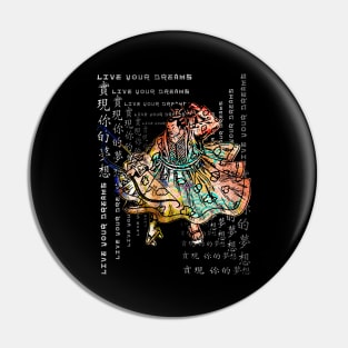 Samurai Warrior Vintage Fighter Retro Bushido Japanese Kanji Symbol Character 381 Pin