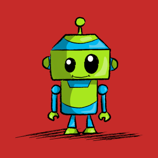 Larry the Electric Blue & Lime Green Robot T-Shirt