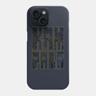 Kampala, Uganda City Map Typography - Gold Art Deco Phone Case