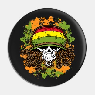 Jamaican Rasta Skull Pin