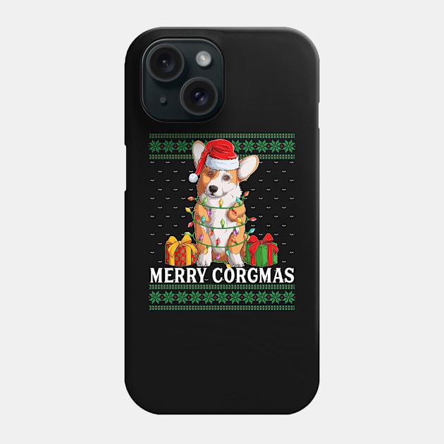 Ugly Christmas Corgi Merry Corgmas Phone Case by AmazingDesigns