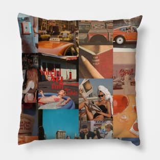 vintage 90s aesthetic collage Pillow