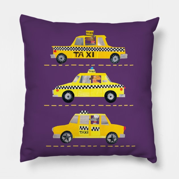 NYC CAB Pillow by Tracey English