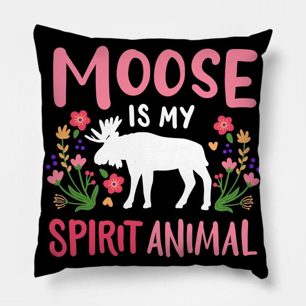 Moose Elk Spirit Animal Pillow by CreativeGiftShop