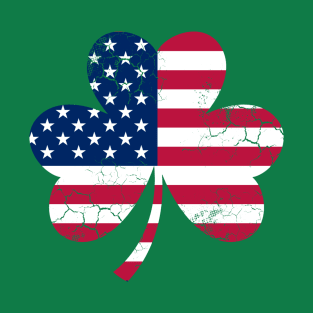 American Flag Shamrock Irish St Patrick's Day T-Shirt