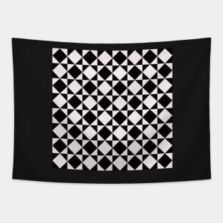 two tone black and white pattern with squares and diamonds Tapestry