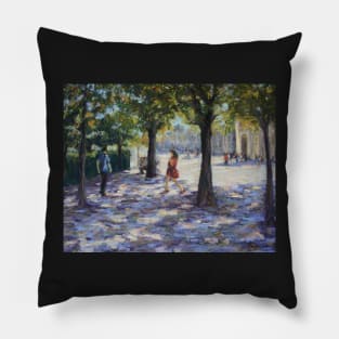 Walking near the Louvre, Paris Pillow